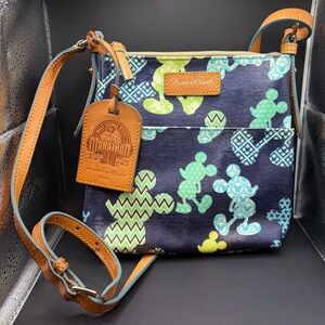 Dooney & Bourke Navy and Lime Crossbody Bag